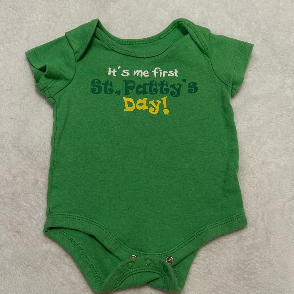 Green Baby Onesie with Shamrock Design